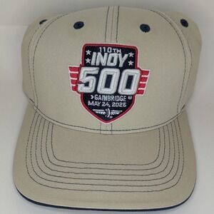 Indy 500 3D Logo 110th Running May 24‎ 2026 Hat Stone Navy Baseball Cap
